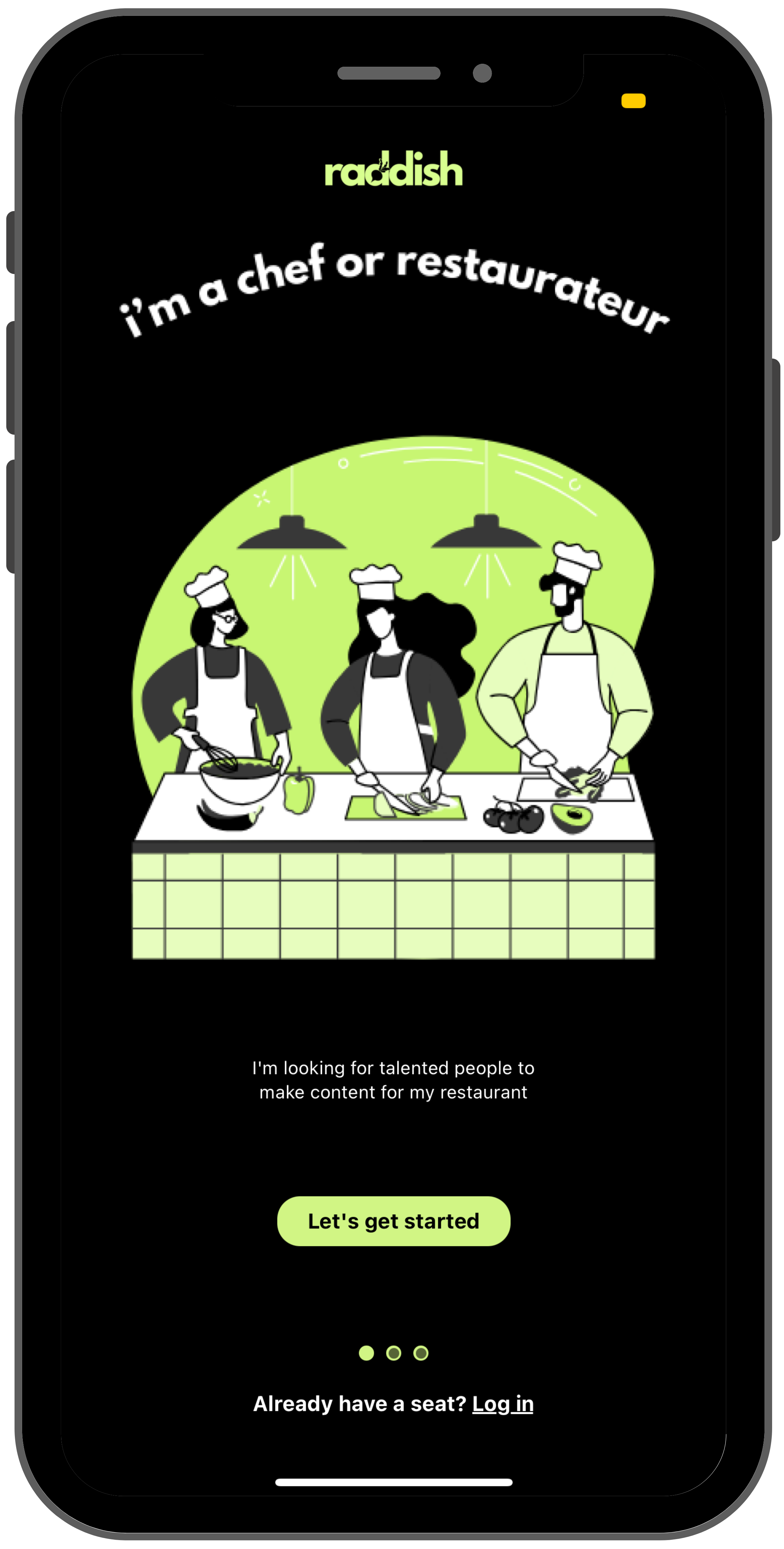 Raddish app screenshots